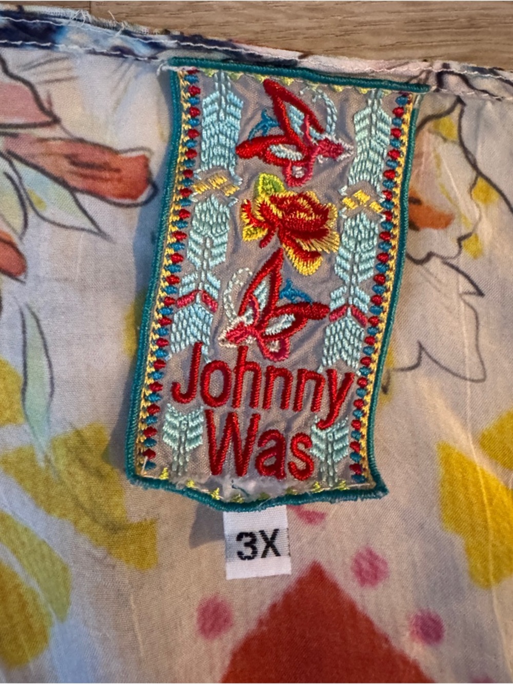 Johnny Was Womens 3X Multicolor Boho Floral Print Tunic Top - Picture 2 of 7